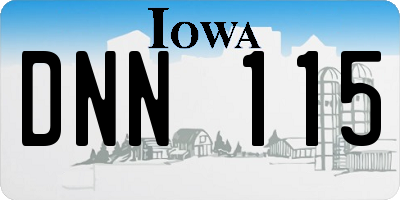 IA license plate DNN115