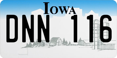IA license plate DNN116