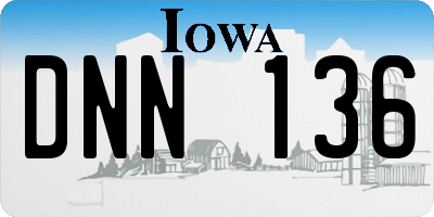 IA license plate DNN136