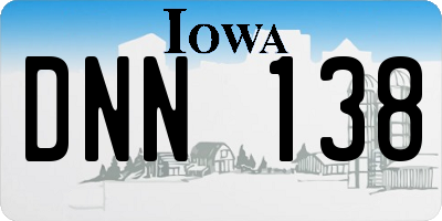 IA license plate DNN138