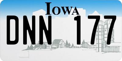 IA license plate DNN177