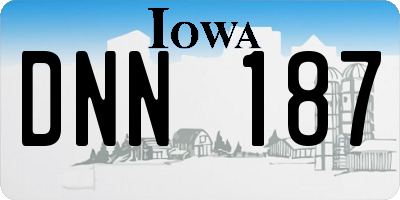 IA license plate DNN187
