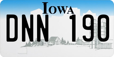 IA license plate DNN190