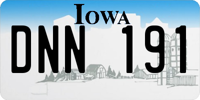 IA license plate DNN191