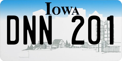 IA license plate DNN201