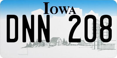 IA license plate DNN208
