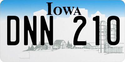 IA license plate DNN210