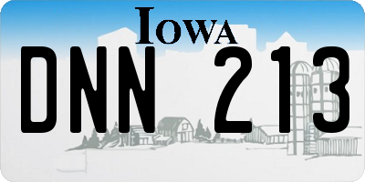 IA license plate DNN213