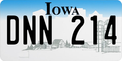 IA license plate DNN214