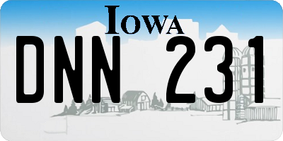 IA license plate DNN231