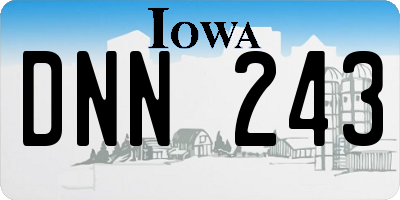 IA license plate DNN243