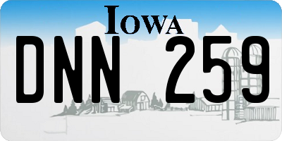 IA license plate DNN259