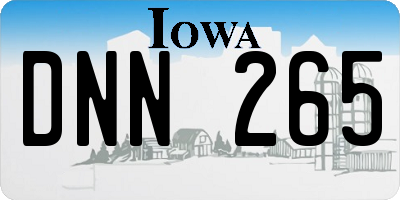 IA license plate DNN265