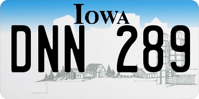 IA license plate DNN289