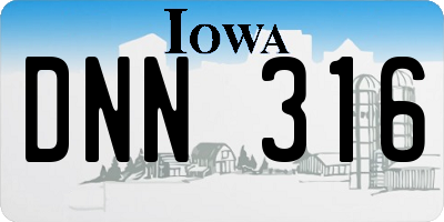 IA license plate DNN316
