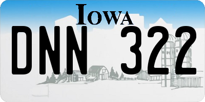 IA license plate DNN322