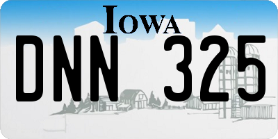 IA license plate DNN325
