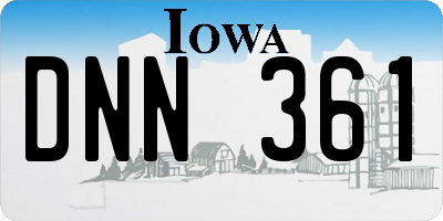 IA license plate DNN361