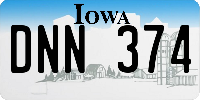 IA license plate DNN374