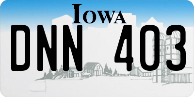 IA license plate DNN403