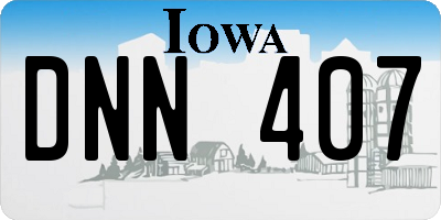 IA license plate DNN407
