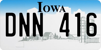 IA license plate DNN416