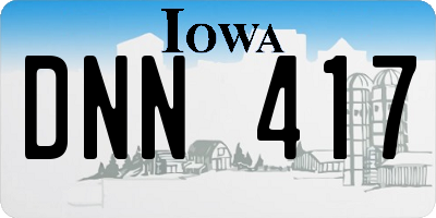 IA license plate DNN417