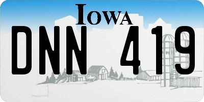IA license plate DNN419