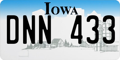 IA license plate DNN433