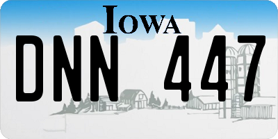 IA license plate DNN447