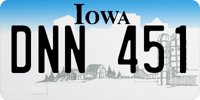 IA license plate DNN451