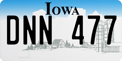 IA license plate DNN477