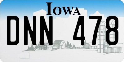 IA license plate DNN478