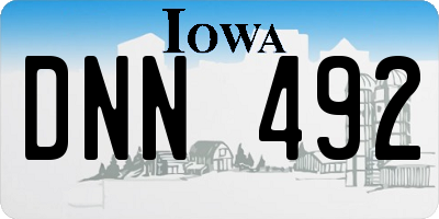IA license plate DNN492