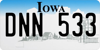 IA license plate DNN533