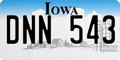 IA license plate DNN543