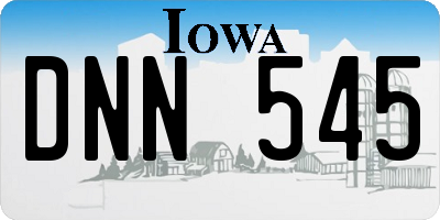 IA license plate DNN545