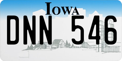 IA license plate DNN546