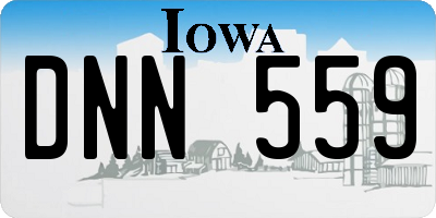 IA license plate DNN559