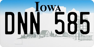 IA license plate DNN585