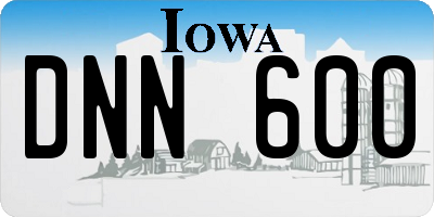 IA license plate DNN600