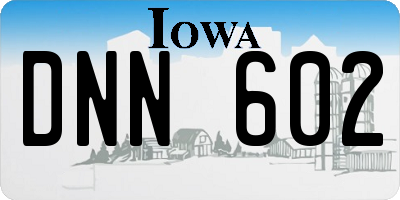 IA license plate DNN602