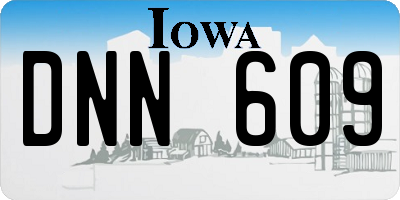 IA license plate DNN609