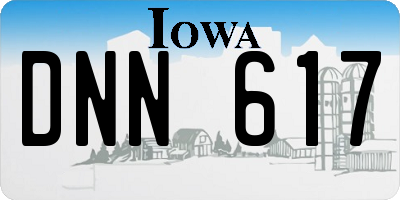 IA license plate DNN617