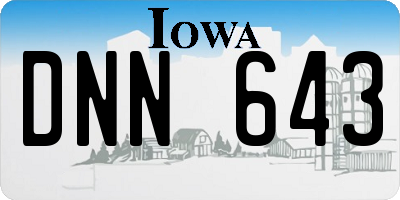IA license plate DNN643