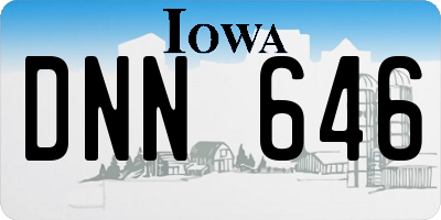 IA license plate DNN646
