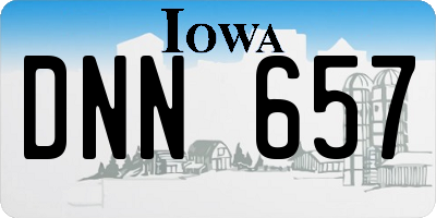 IA license plate DNN657