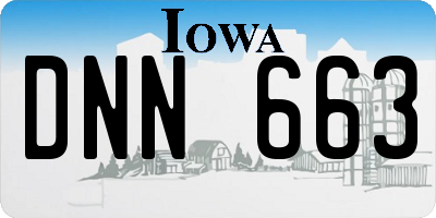 IA license plate DNN663