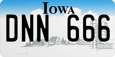 IA license plate DNN666