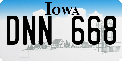 IA license plate DNN668